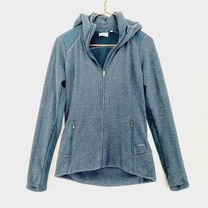 Athena Gray Long Sleeve Zip Up Hooded Sweater 5667